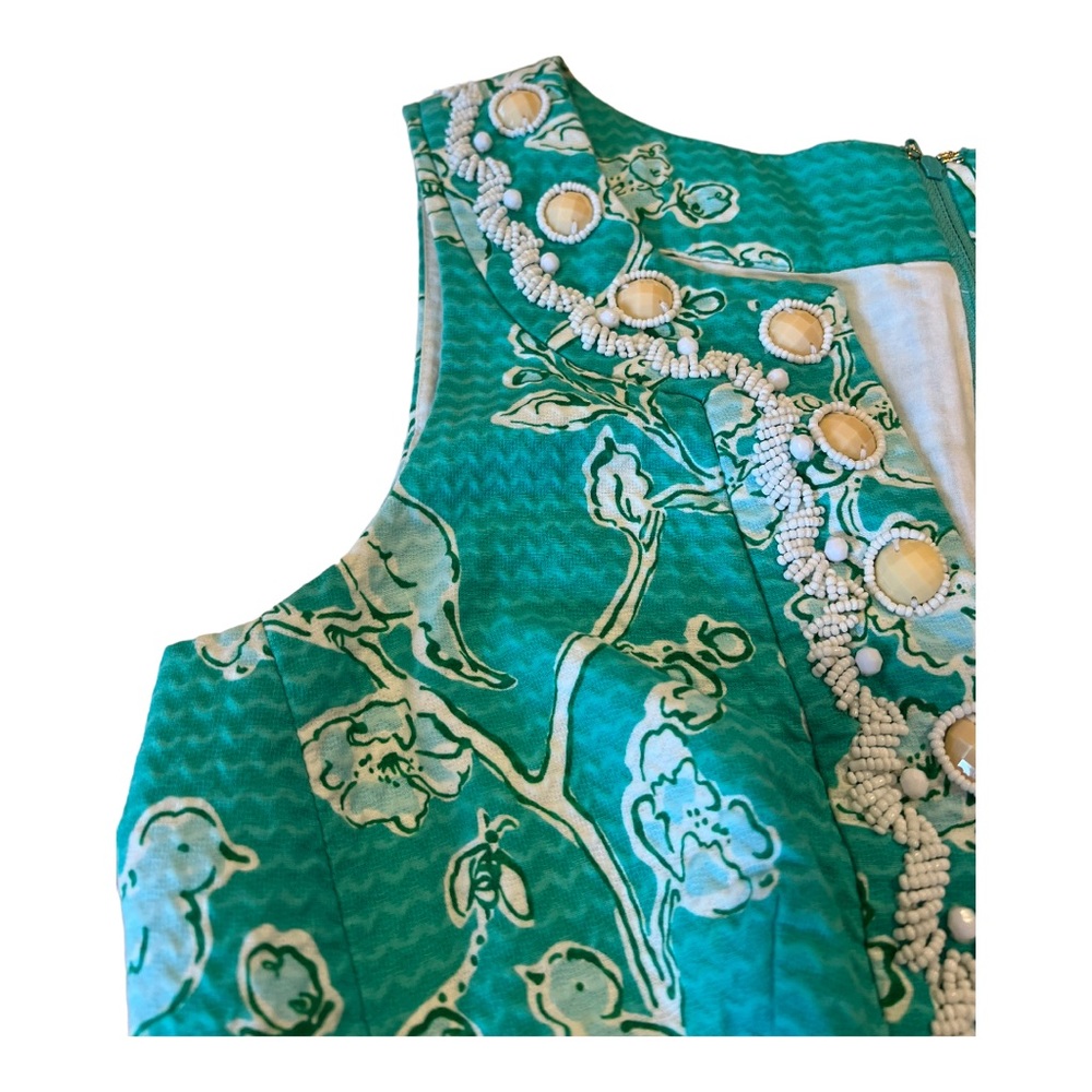 Lilly Pulitzer Green Lagoon Birds & Bees Jacquard ADELIA Shift Dress - Picture 5 of 16